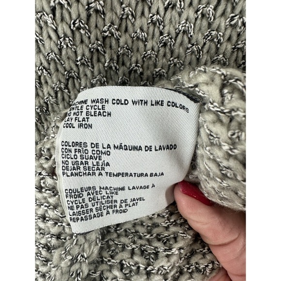 Simply Noelle Cable Knit Poncho Womens Sz 8/10 Beige Tan Pullover W1016 - Picture 7 of 8